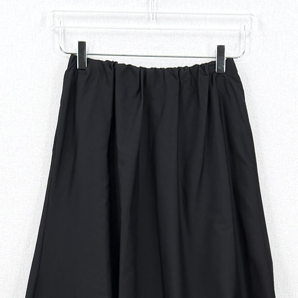 ENZA COSTA Poplin Bubble Skirt Women XS Black Cotton Midi Elastic Waist Casual - Picture 7 of 16